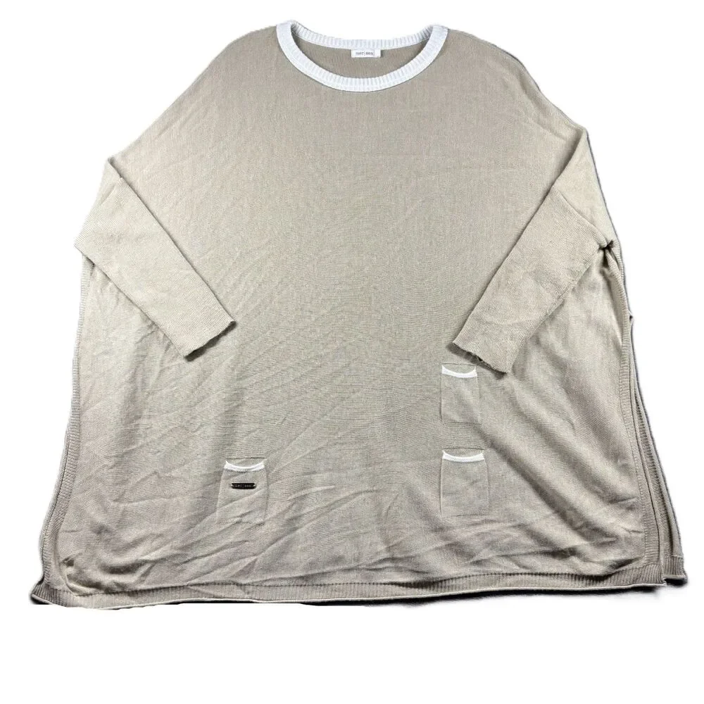 Mersea Women Catalina Sweater Traveler Knit Pullover Lagenlook Beige OS Q118